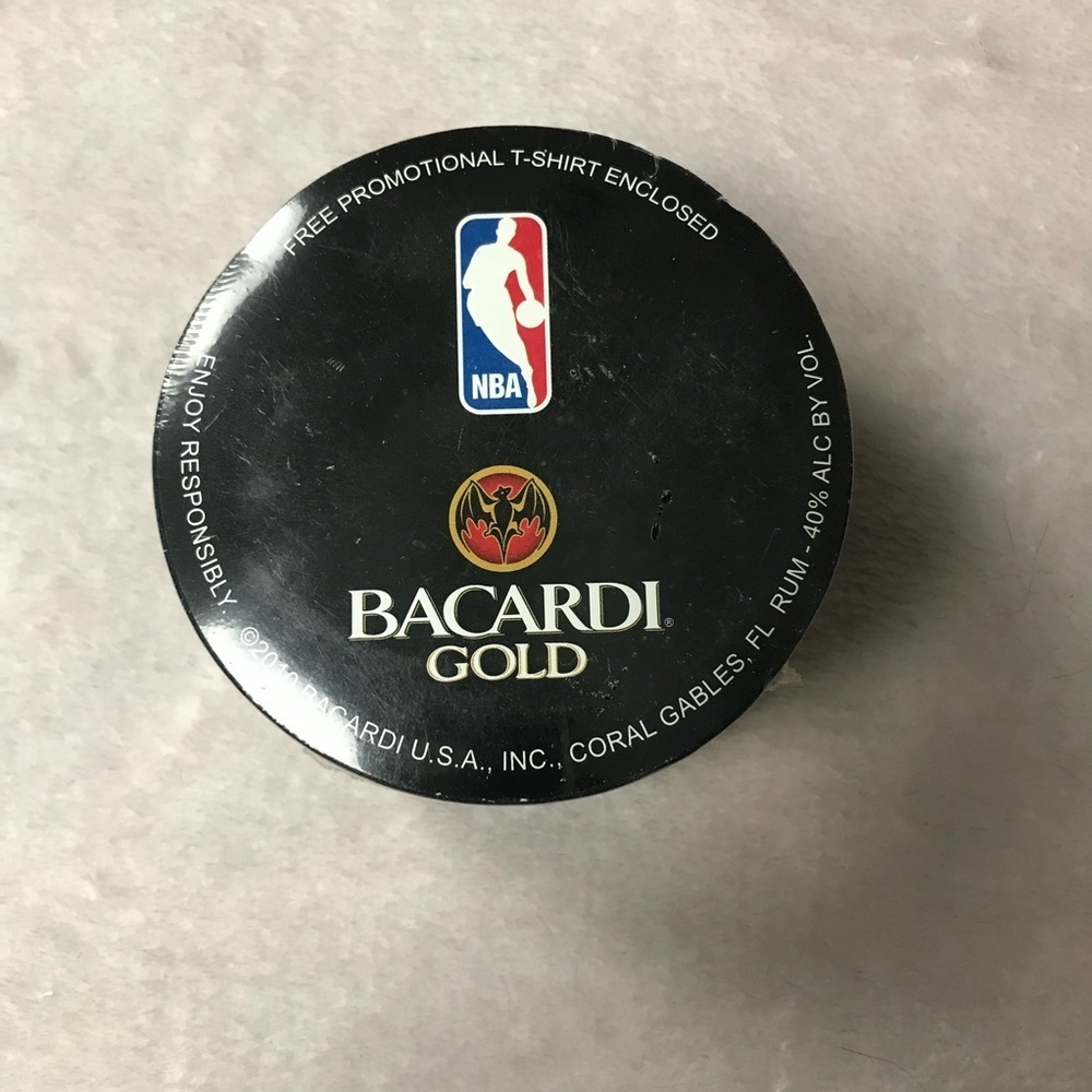 NBA Bacardi Gold 2010 Promotional collector T-Shirt Black Sz Unknown NEW Sealed